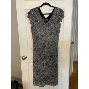 Vtg 90s Y2K A Wild Thyme Maxi Dress Sz 16 Lined Black White Dark Romantic